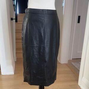 J. Crew Black Vegan Leather Pencil Skirt Size 8